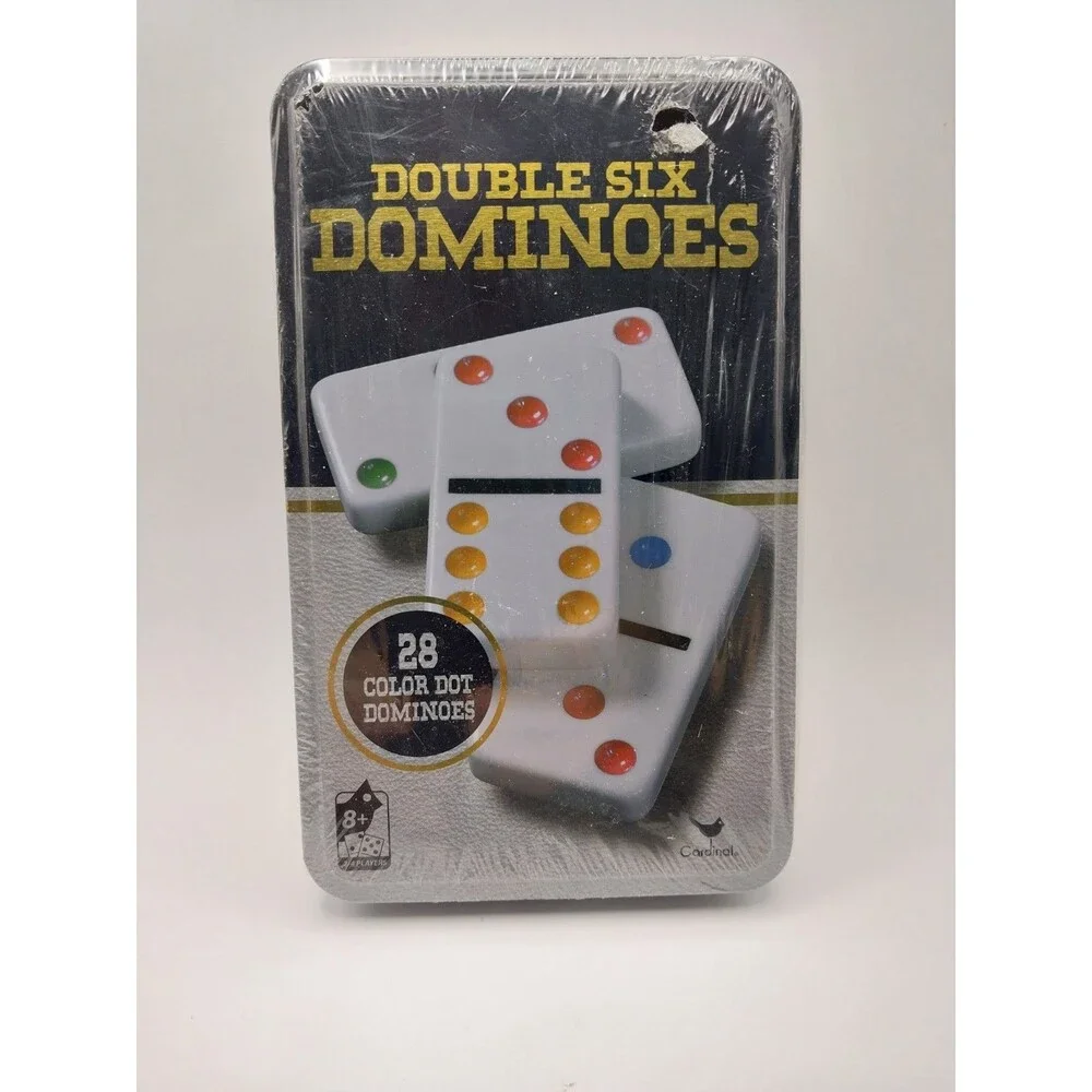 Cardinal Industries Inc Double 6 Dominoes In Tin (Factory Sealed)